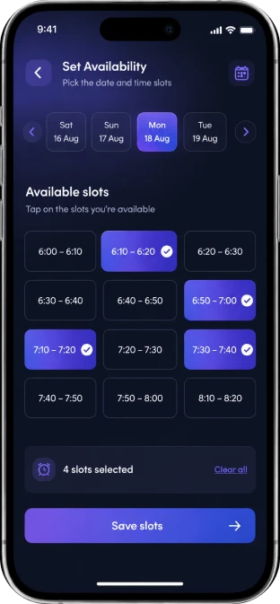 Setup your call slots